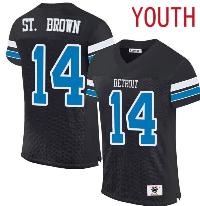 Youth  Detroit Lions #14 St.Brown black 2024 Nike Limited NFL Jersey